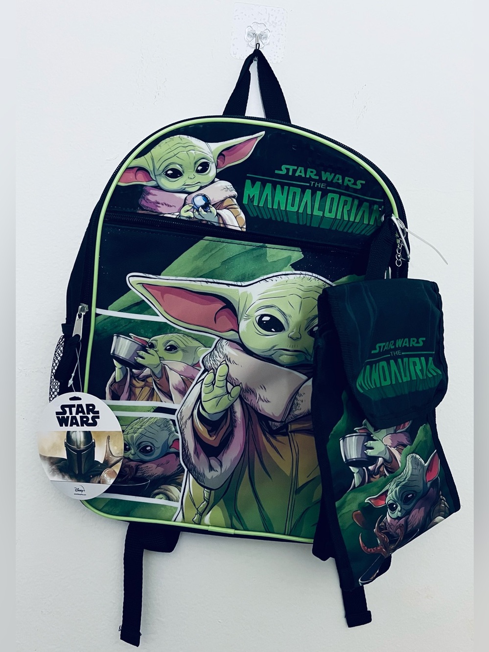 Star Wars Mandalorian Grogu Baby Yoda Backpack Lunch Box Keychain Set NWT Kids